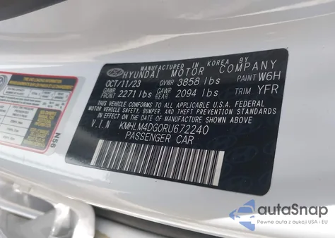 2024 Hyundai Elantra Sel from USA, damaged, VIN KMHLM4DG0RU672240